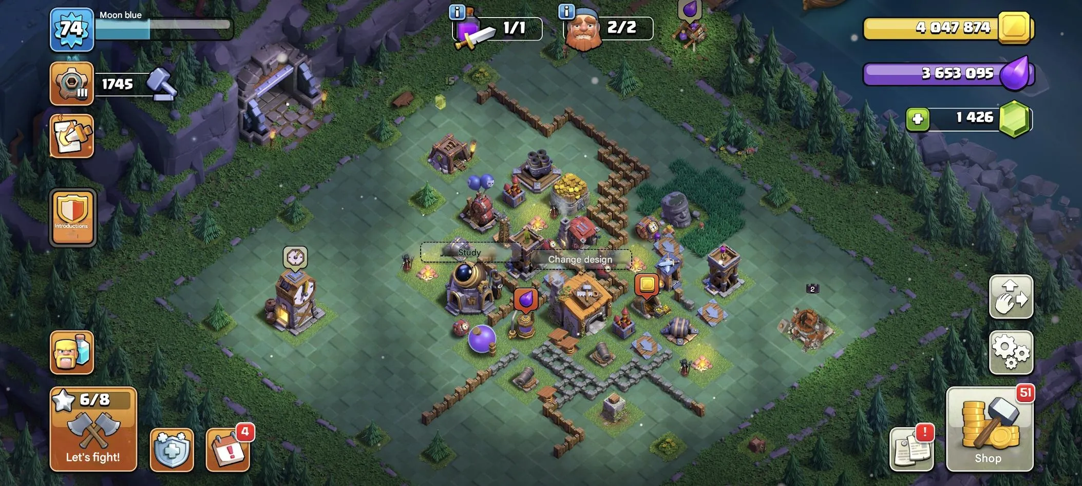 COC577 TH16 1400 Gems Heroes 22/24/25/11/1 5 Builders Name Change Many Items 